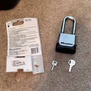Masters Silver and Black Padlock with Keys